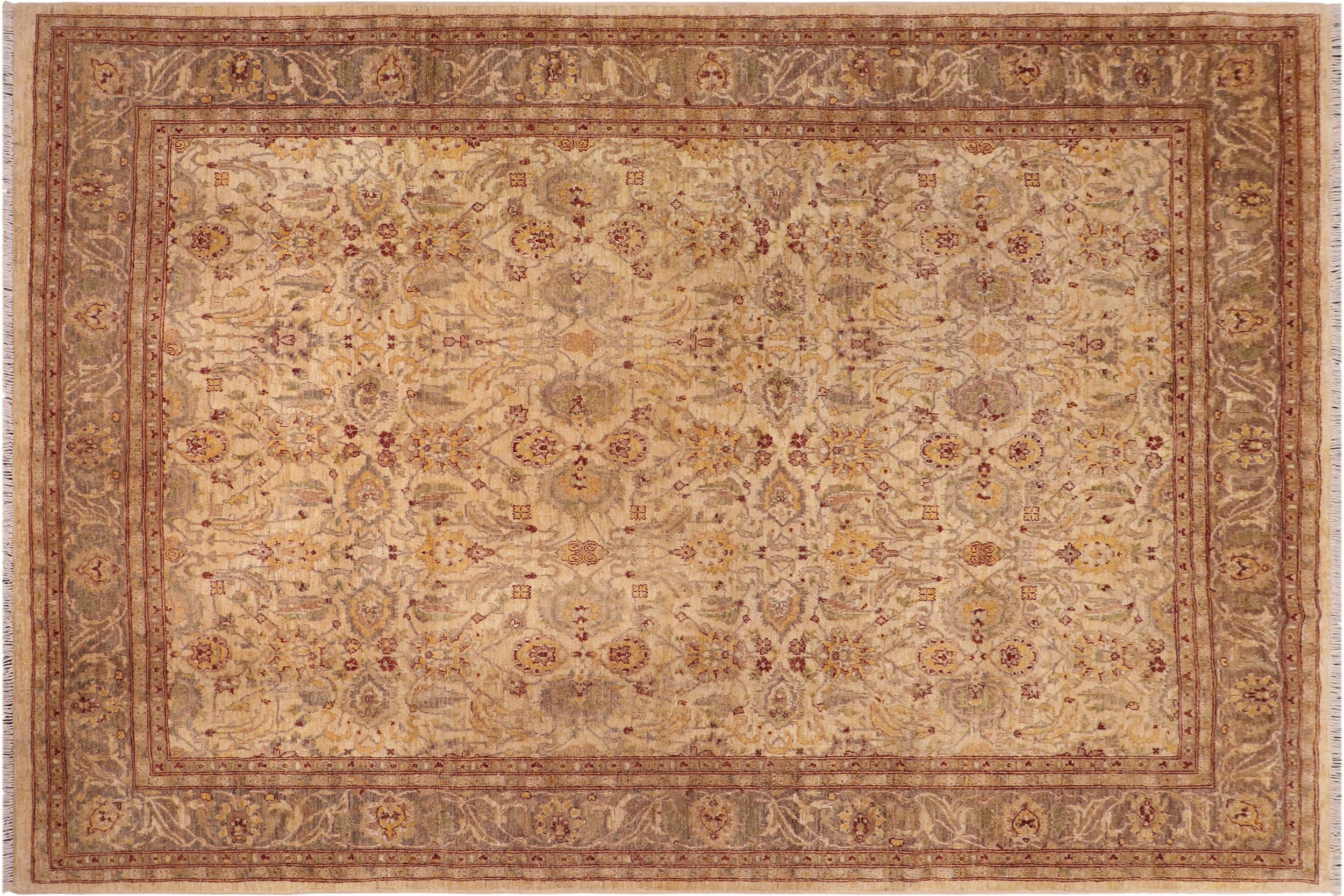 handmade Traditional Kafkaz Beige Brown Hand Knotted RECTANGLE 100% WOOL area rug 8x10