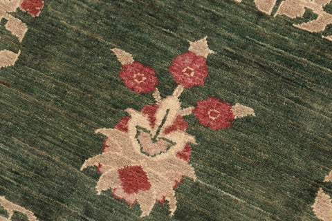 handmade Modern Kafkaz Green Rust Hand Knotted RECTANGLE 100% WOOL area rug 8' x 10'