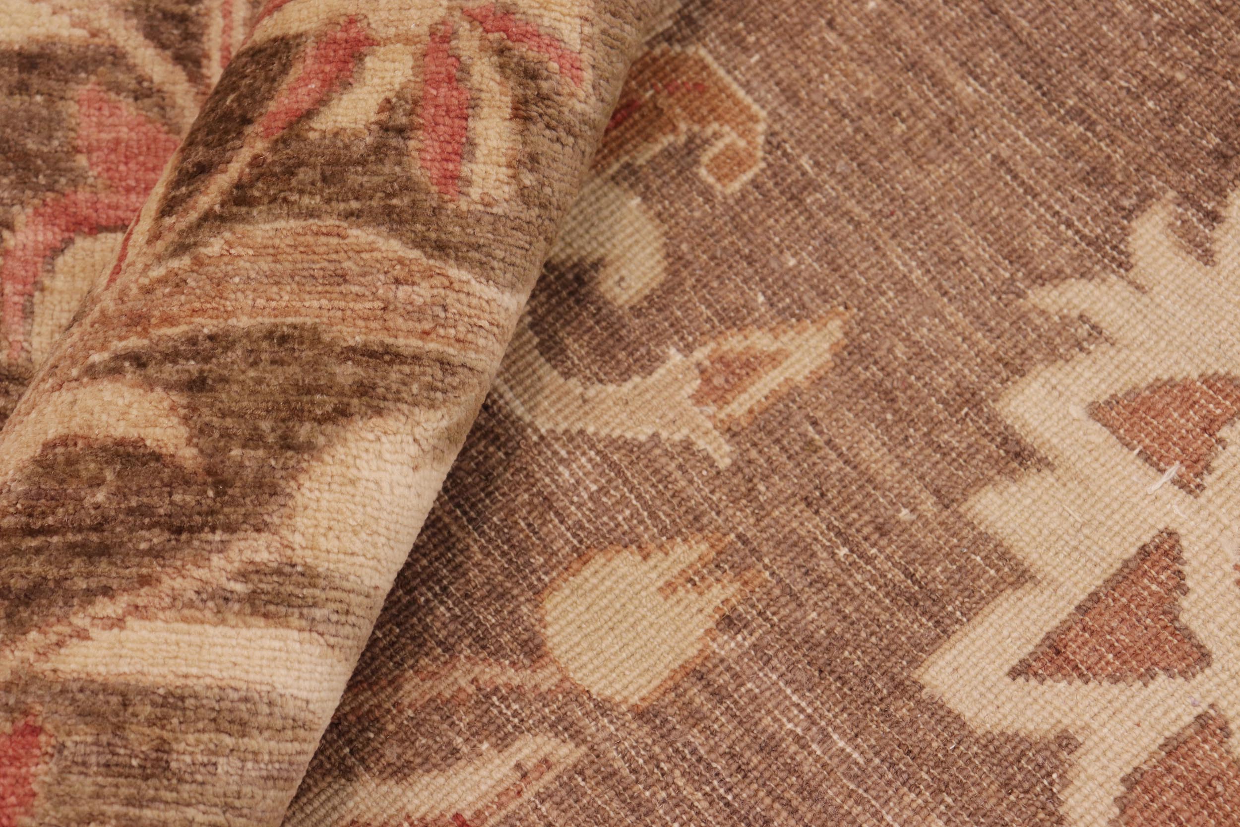 handmade Modern Kafkaz Brown Tan Hand Knotted RECTANGLE 100% WOOL area rug 8' x 10'