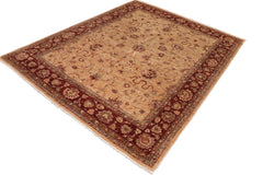 handmade Traditional Kafkaz Tan Brown Hand Knotted RECTANGLE 100% WOOL area rug 8 x 10