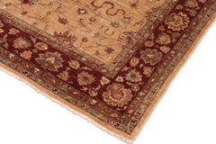 handmade Traditional Kafkaz Tan Brown Hand Knotted RECTANGLE 100% WOOL area rug 8 x 10