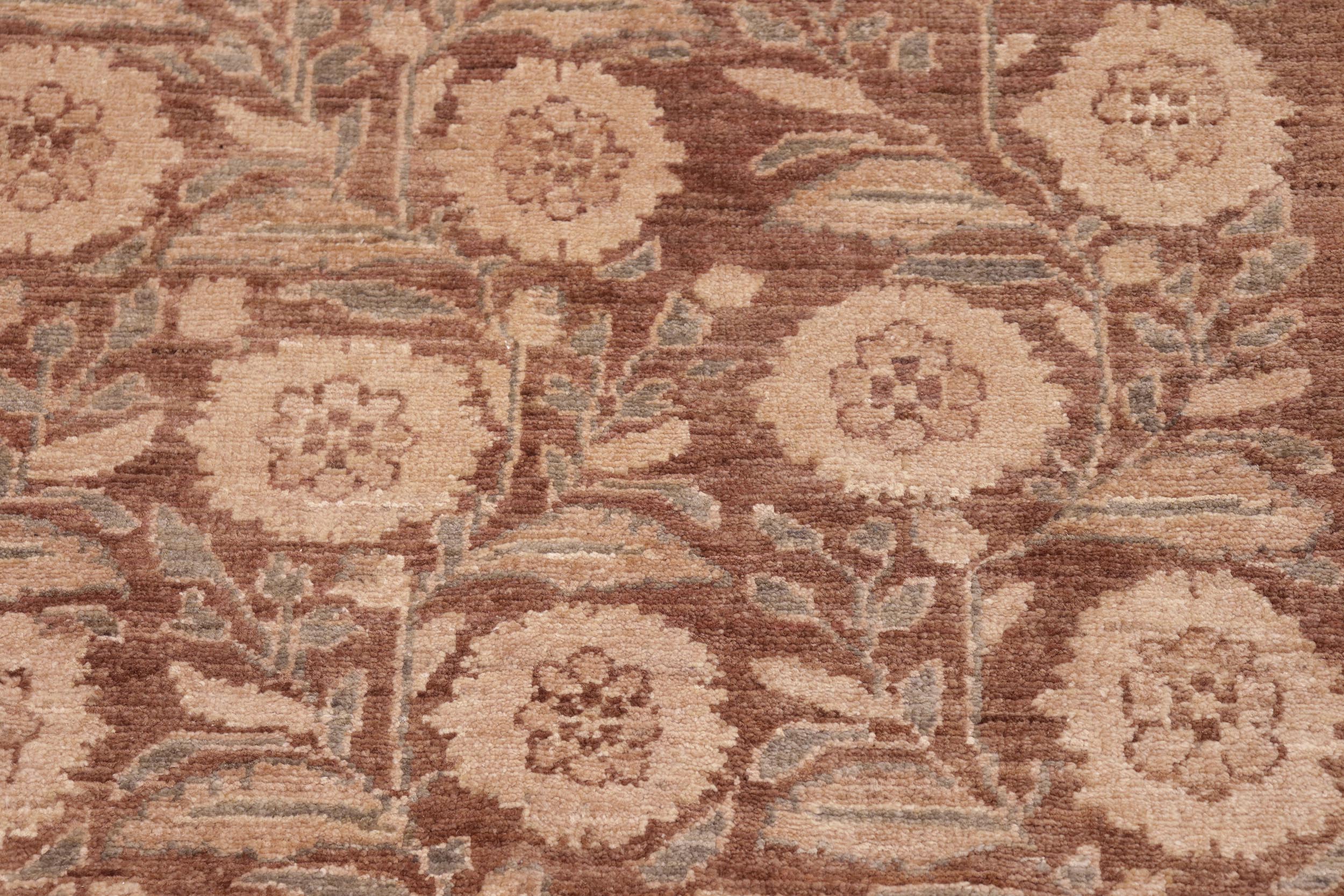 handmade Modern Kafkaz Brown Beige Hand Knotted RECTANGLE 100% WOOL area rug 8' x 10'