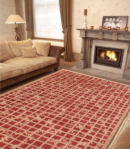 handmade Modern Kafkaz Rust Tan Hand Knotted RECTANGLE 100% WOOL area rug 8' x 10'