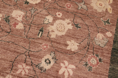 handmade Modern Kafkaz Brown Green Hand Knotted RECTANGLE 100% WOOL area rug 8' x 10'