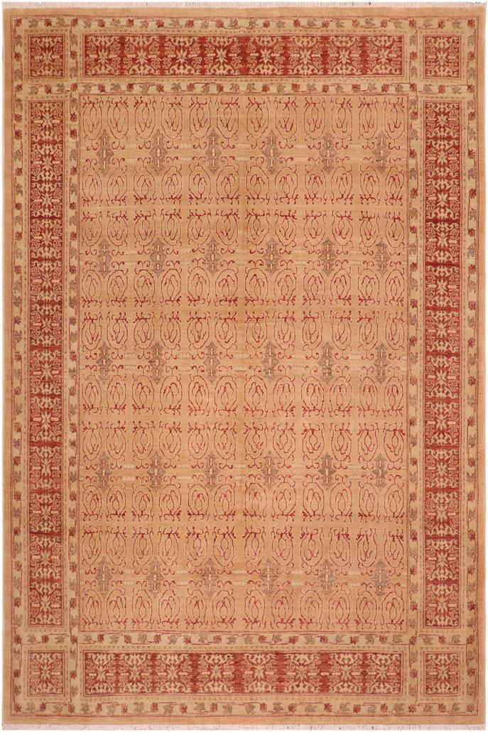 handmade Transitional Kafkaz Lt. Brown Rust Hand Knotted RECTANGLE 100% WOOL area rug 8 x 10