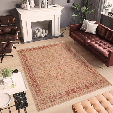 handmade Transitional Kafkaz Lt. Brown Rust Hand Knotted RECTANGLE 100% WOOL area rug 8' x 10'