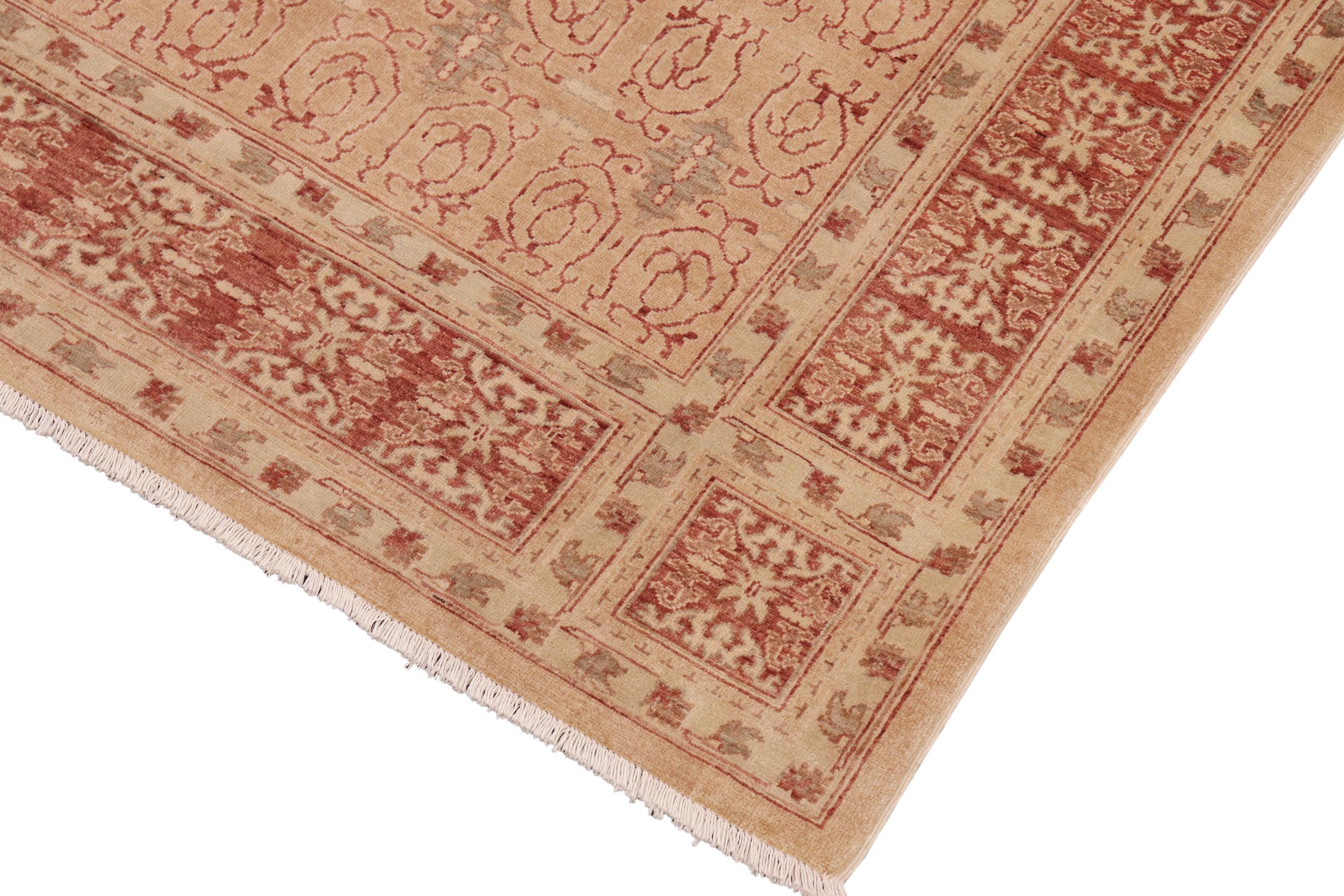 handmade Transitional Kafkaz Lt. Brown Rust Hand Knotted RECTANGLE 100% WOOL area rug 8' x 10'