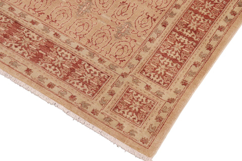 handmade Transitional Kafkaz Lt. Brown Rust Hand Knotted RECTANGLE 100% WOOL area rug 8' x 10'
