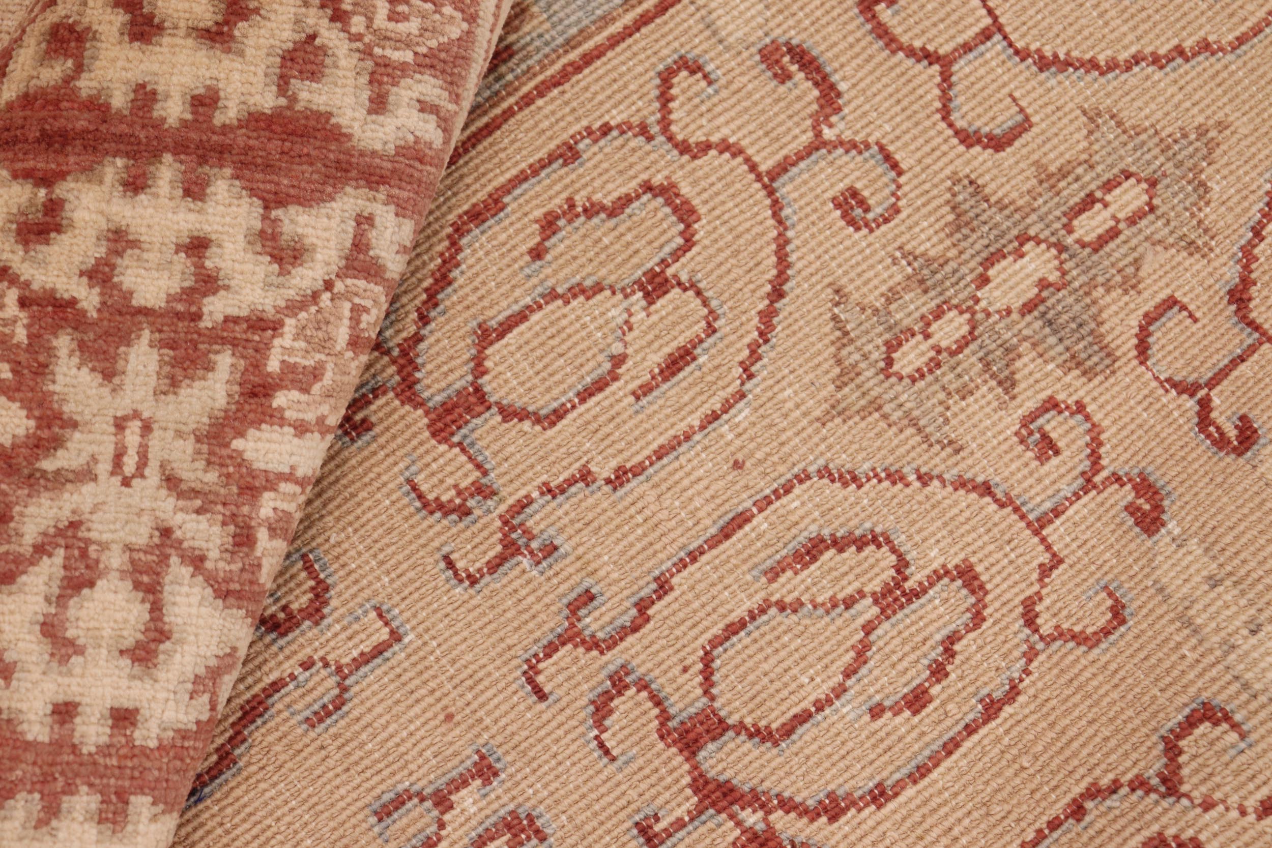 handmade Transitional Kafkaz Lt. Brown Rust Hand Knotted RECTANGLE 100% WOOL area rug 8' x 10'