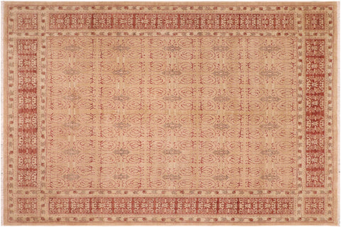 handmade Transitional Kafkaz Lt. Brown Rust Hand Knotted RECTANGLE 100% WOOL area rug 8' x 10'
