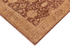 handmade Traditional Lahore Brown Tan Hand Knotted RECTANGLE 100% WOOL area rug 8 x 10