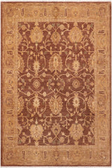 handmade Traditional Lahore Brown Tan Hand Knotted RECTANGLE 100% WOOL area rug 8 x 10