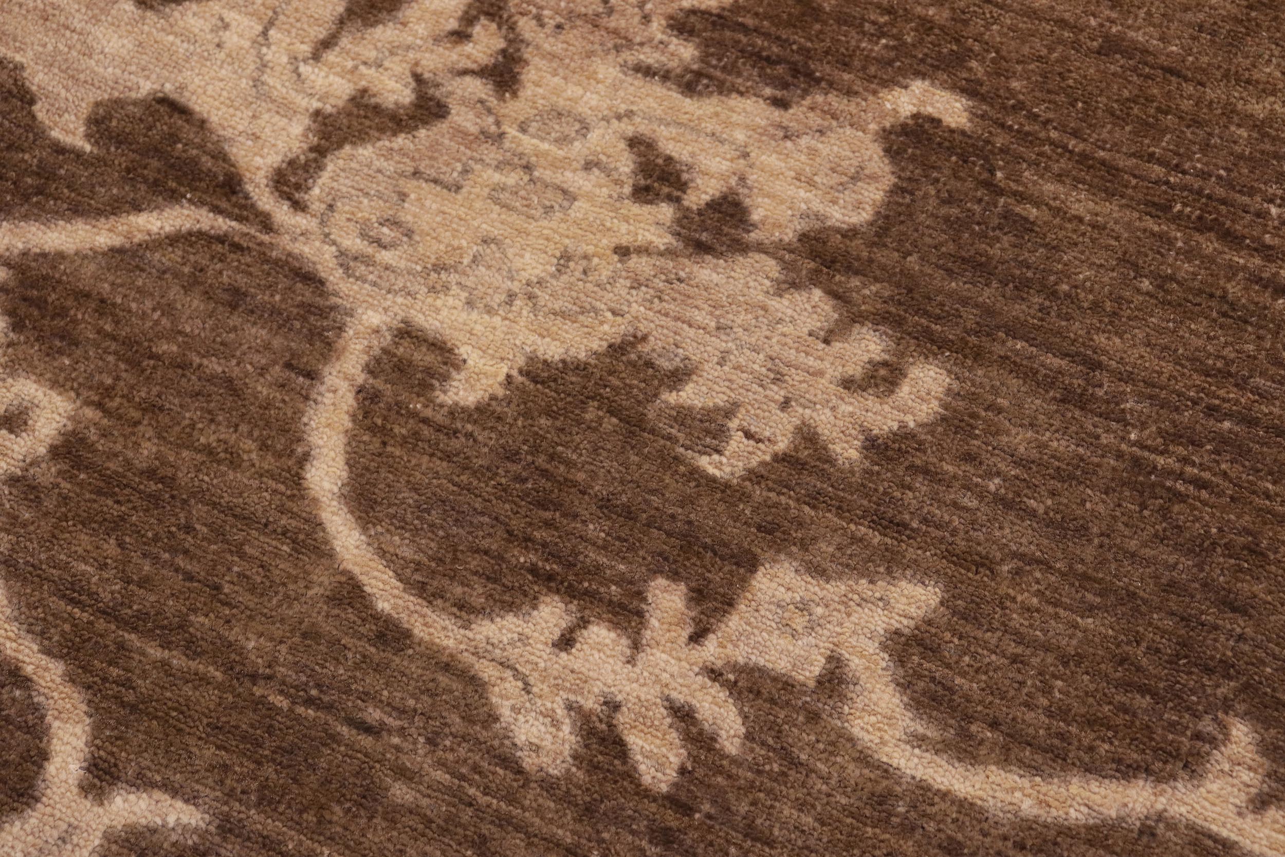 handmade Modern Kafkaz Brown Beige Hand Knotted RECTANGLE 100% WOOL area rug 8' x 10'