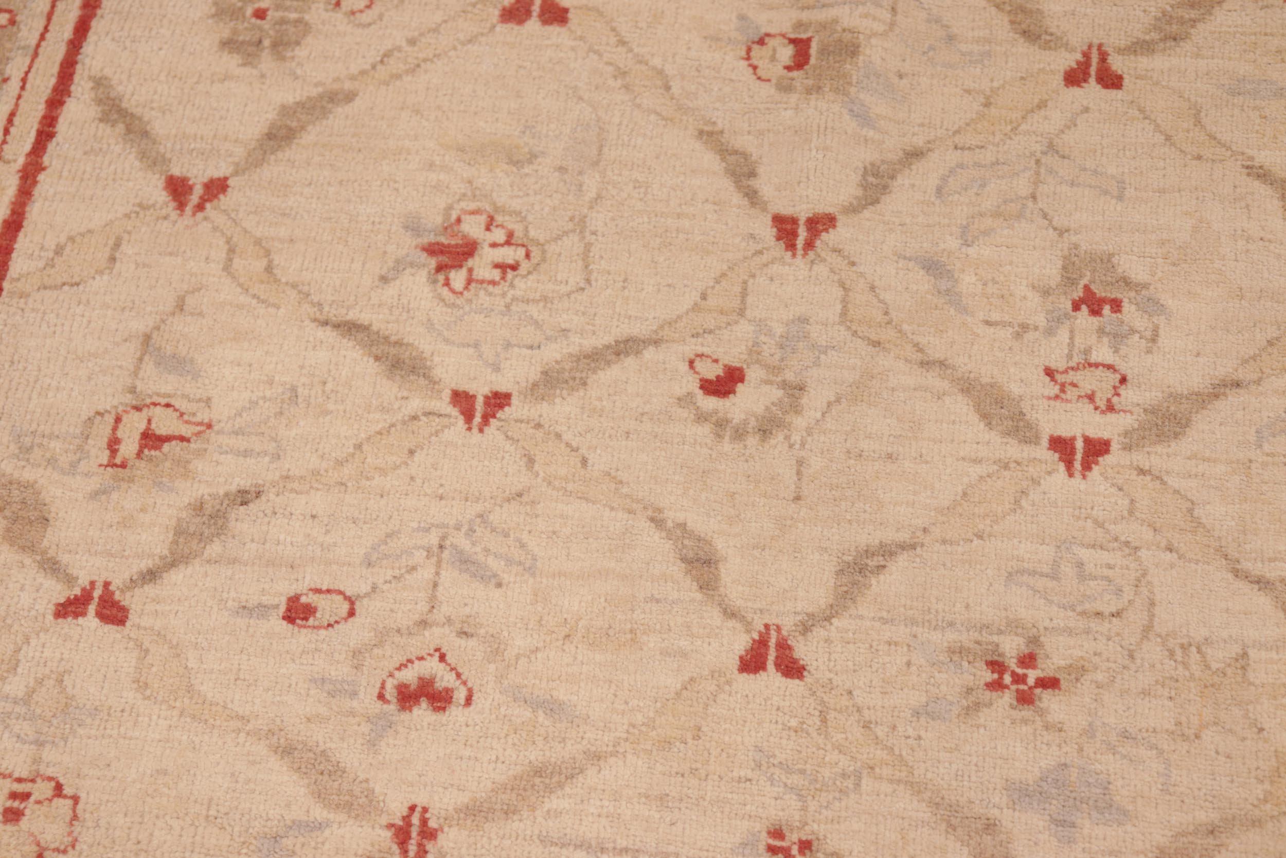 handmade Transitional Kafkaz Beige Red Hand Knotted RECTANGLE 100% WOOL area rug 8' x 9'
