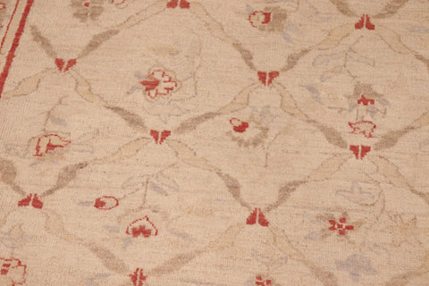 handmade Transitional Kafkaz Beige Red Hand Knotted RECTANGLE 100% WOOL area rug 8' x 9'