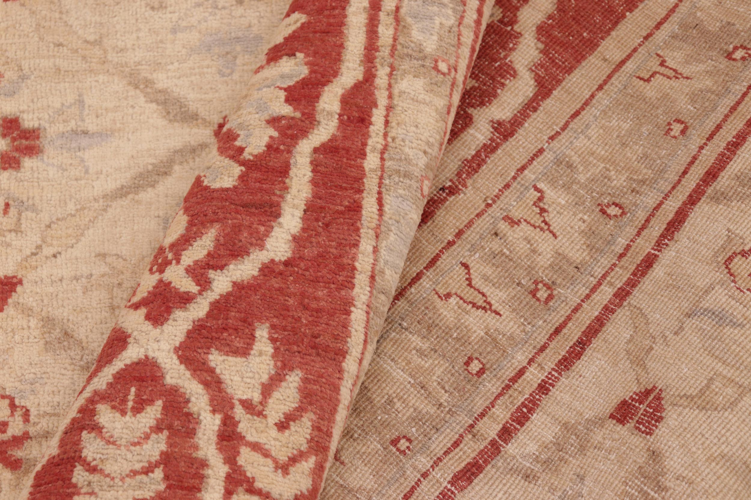 handmade Transitional Kafkaz Beige Red Hand Knotted RECTANGLE 100% WOOL area rug 8' x 9'