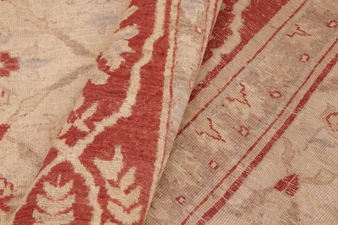 handmade Transitional Kafkaz Beige Red Hand Knotted RECTANGLE 100% WOOL area rug 8' x 9'