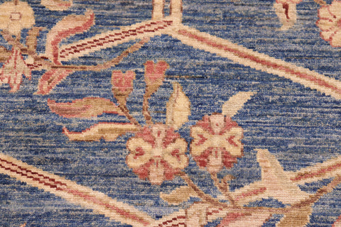 handmade Transitional Kafkaz Lt. Blue Tan Hand Knotted RECTANGLE 100% WOOL area rug 8' x 10'