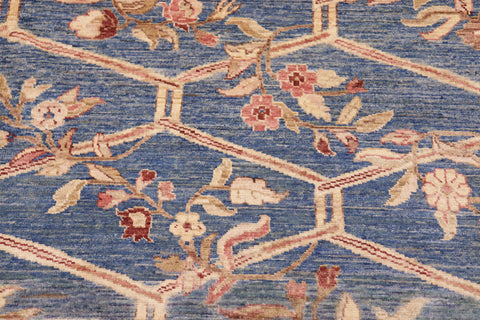 handmade Transitional Kafkaz Lt. Blue Tan Hand Knotted RECTANGLE 100% WOOL area rug 8' x 10'
