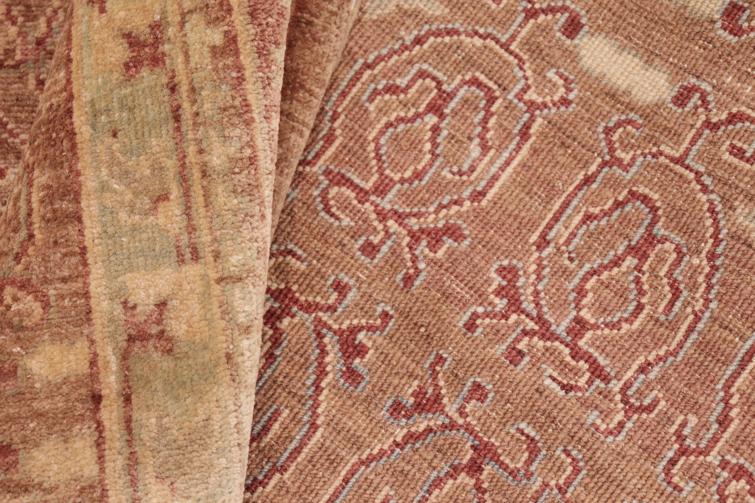 handmade Transitional Kafkaz Brown Copper Hand Knotted RECTANGLE 100% WOOL area rug 8' x 10'