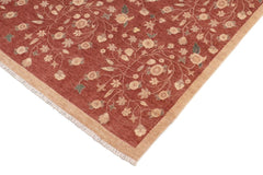 handmade Transitional Kafkaz Rust Tan Hand Knotted RECTANGLE 100% WOOL area rug 8 x 10