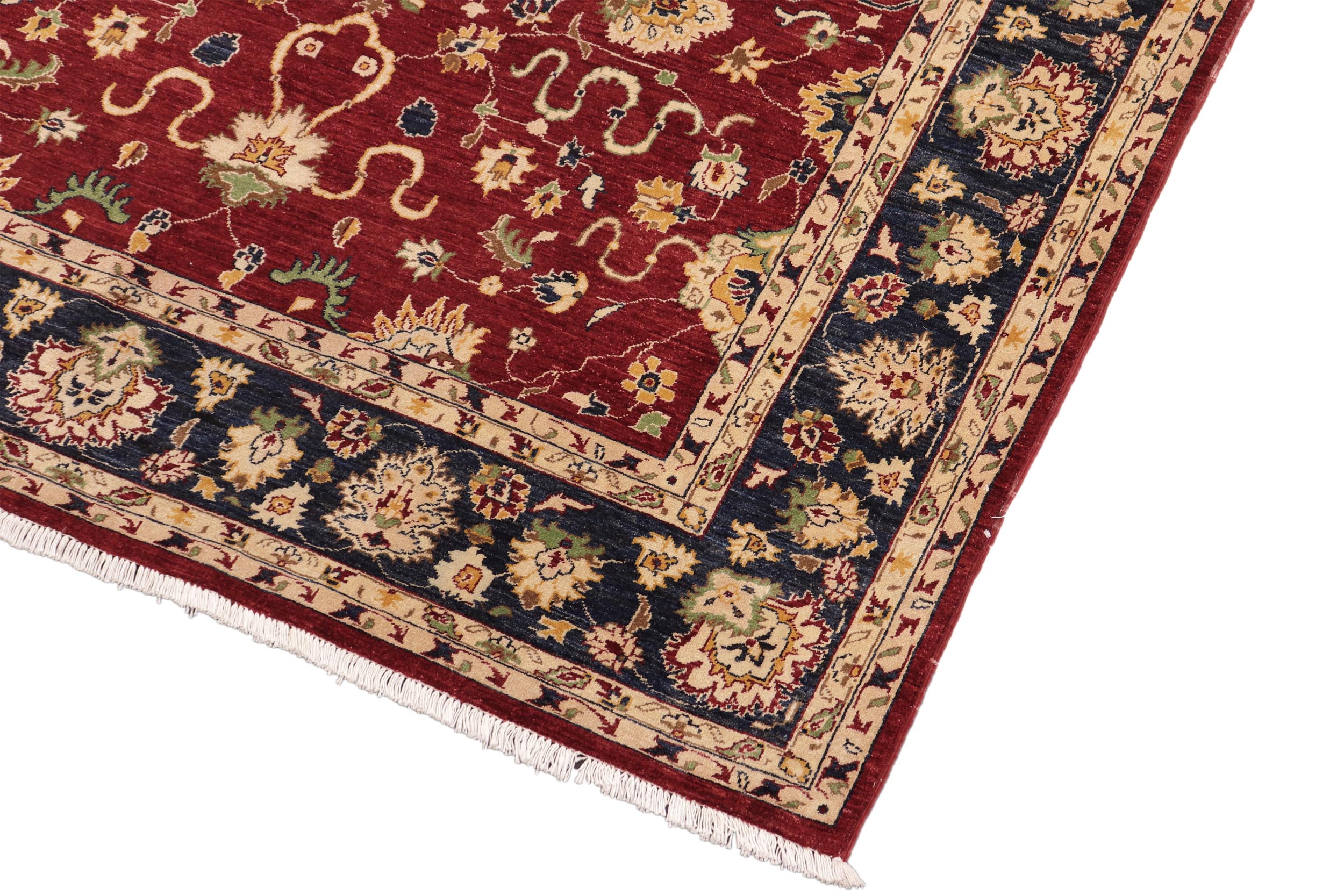 handmade Traditional Kafkaz Red Blue Hand Knotted RECTANGLE 100% WOOL area rug 8x10
