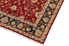 handmade Traditional Kafkaz Red Blue Hand Knotted RECTANGLE 100% WOOL area rug 8 x 10
