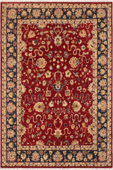 handmade Traditional Kafkaz Red Blue Hand Knotted RECTANGLE 100% WOOL area rug 8 x 10