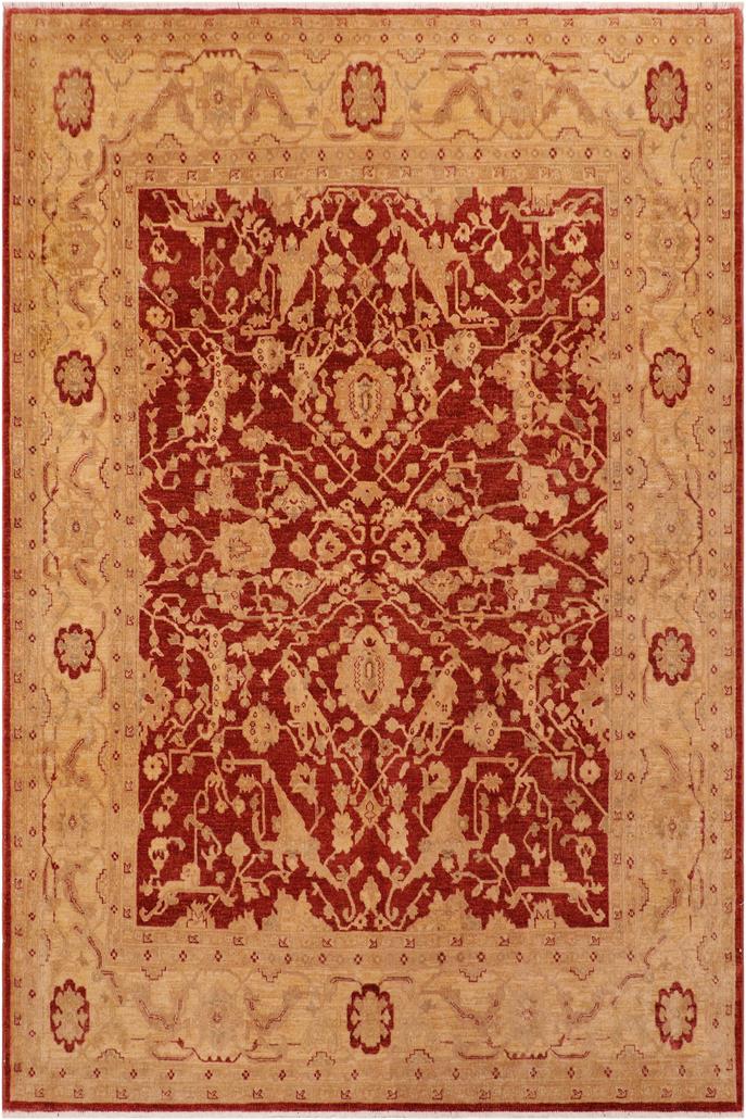 handmade Traditional Kafkaz Rust Tan Hand Knotted RECTANGLE 100% WOOL area rug 8 x 10