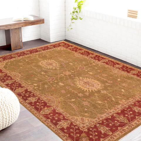 handmade Traditional Kafkaz Olive Green Rust Hand Knotted RECTANGLE 100% WOOL area rug 8x10