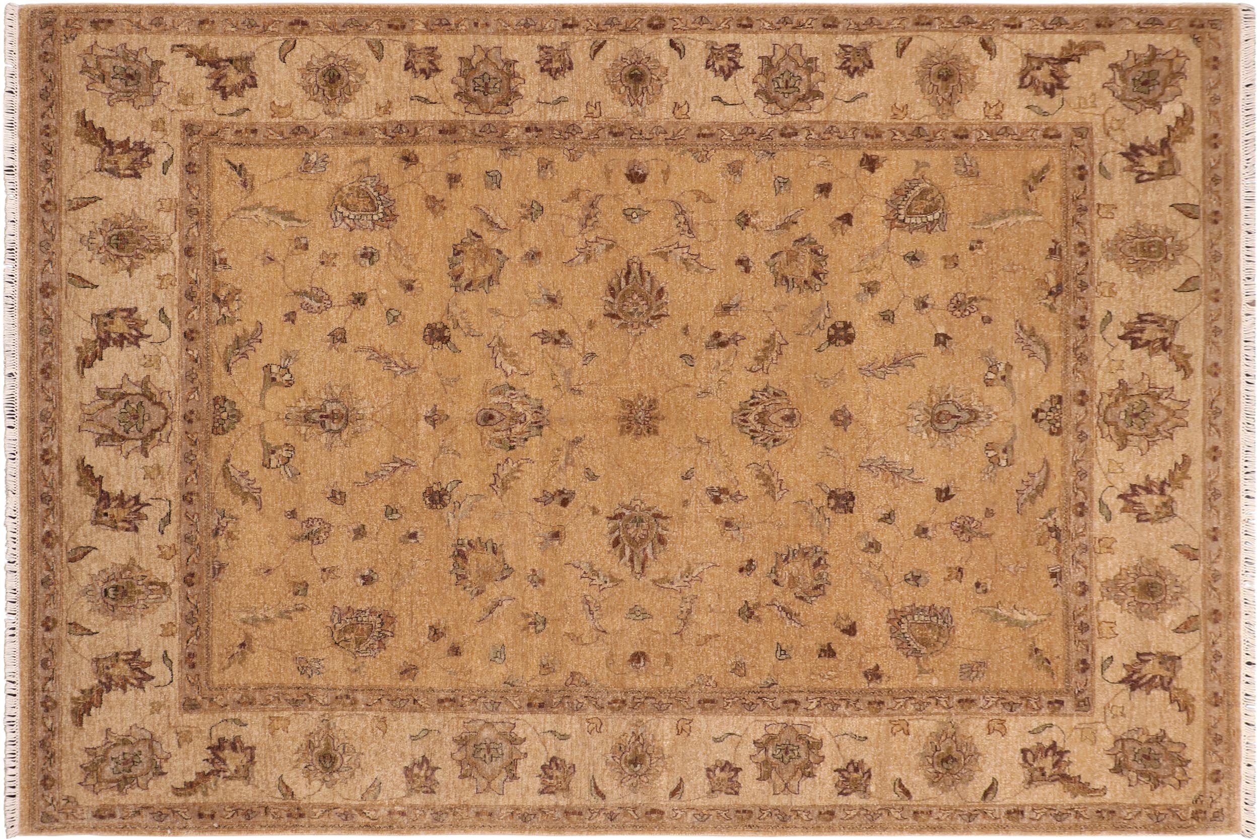 handmade Traditional Kafkaz Gold Beige Hand Knotted RECTANGLE 100% WOOL area rug 8x10