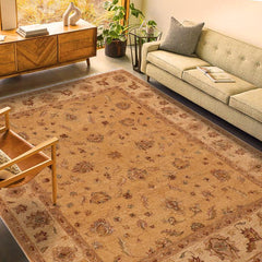 handmade Traditional Kafkaz Gold Beige Hand Knotted RECTANGLE 100% WOOL area rug 8 x 10