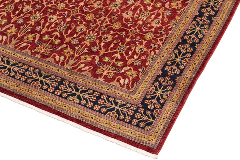 handmade Transitional Kafkaz Red Blue Hand Knotted RECTANGLE 100% WOOL area rug 8' x 10'