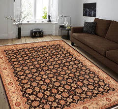 handmade Transitional Kafkaz Brown Beige Hand Knotted RECTANGLE 100% WOOL area rug 8 x 10