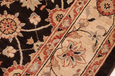 handmade Transitional Kafkaz Brown Beige Hand Knotted RECTANGLE 100% WOOL area rug 8' x 10'