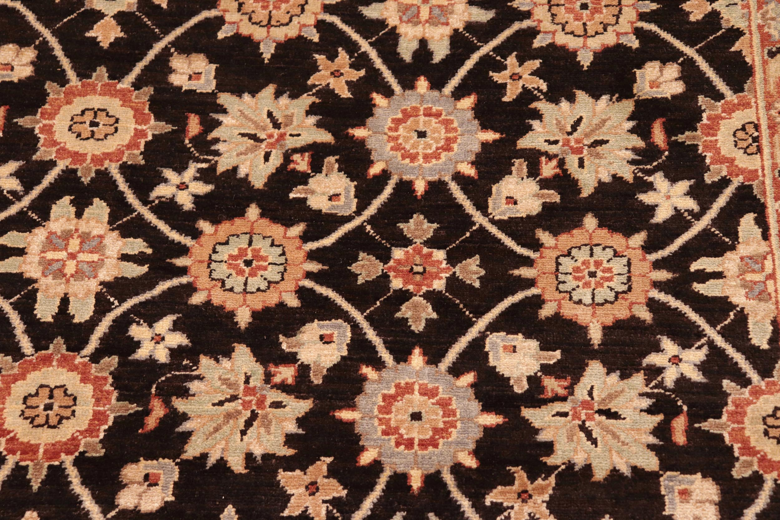 handmade Transitional Kafkaz Brown Beige Hand Knotted RECTANGLE 100% WOOL area rug 8' x 10'