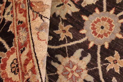 handmade Transitional Kafkaz Brown Beige Hand Knotted RECTANGLE 100% WOOL area rug 8' x 10'