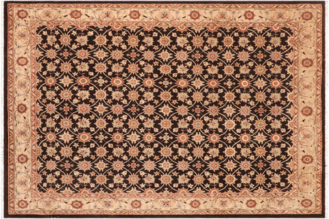 handmade Transitional Kafkaz Brown Beige Hand Knotted RECTANGLE 100% WOOL area rug 8' x 10'