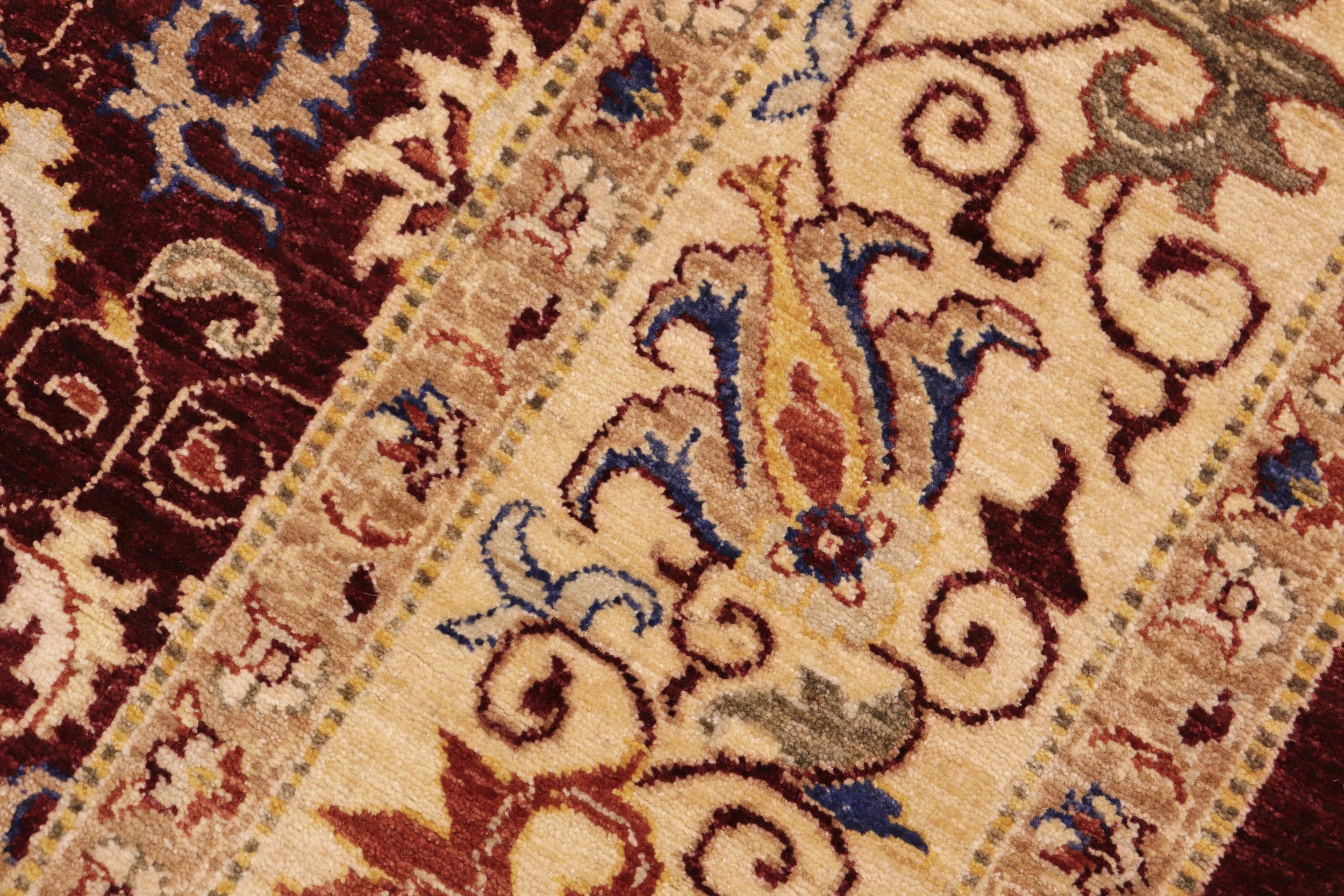 handmade Transitional Kafkaz Red Beige Hand Knotted RECTANGLE 100% WOOL area rug 8' x 10'