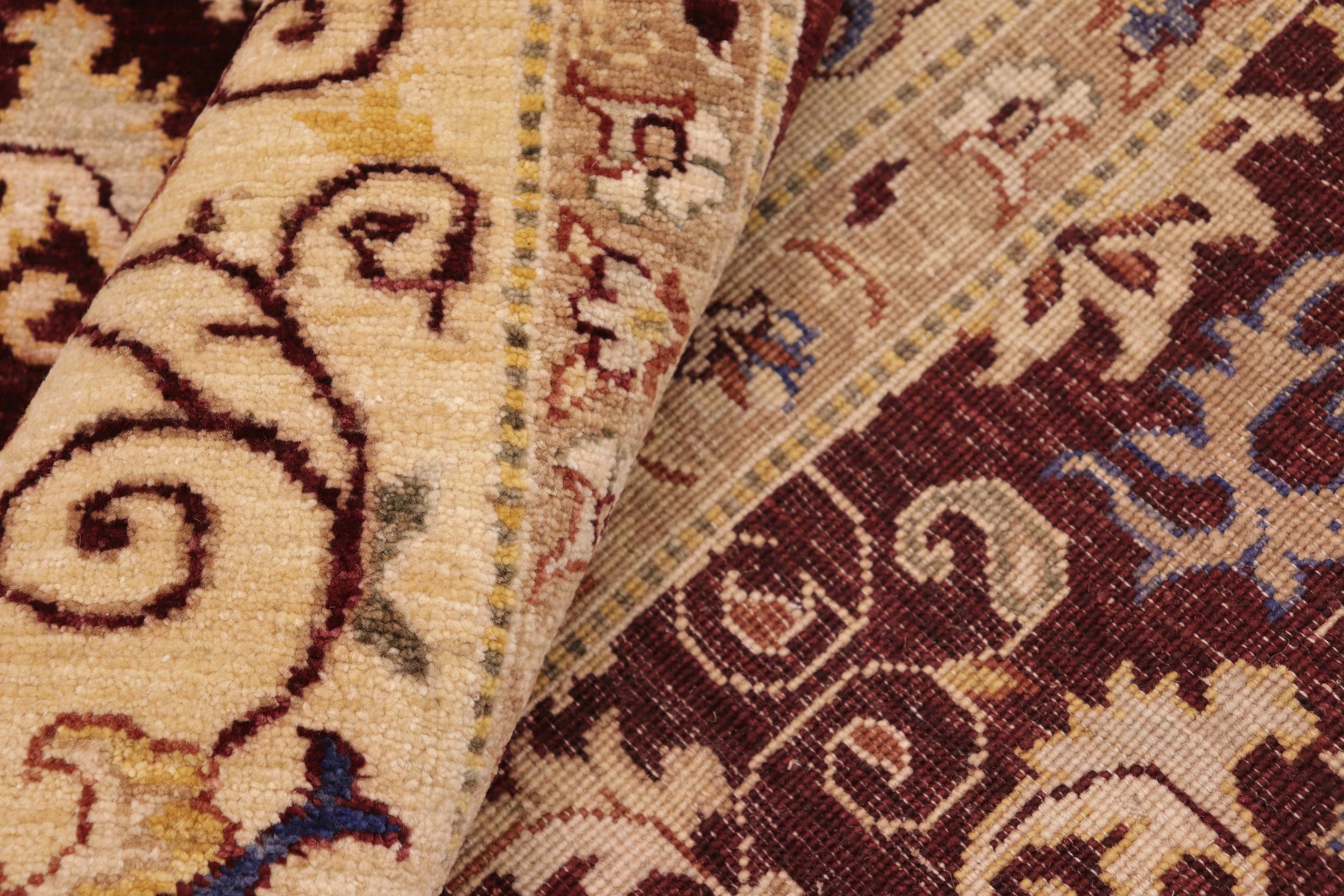 handmade Transitional Kafkaz Red Beige Hand Knotted RECTANGLE 100% WOOL area rug 8' x 10'