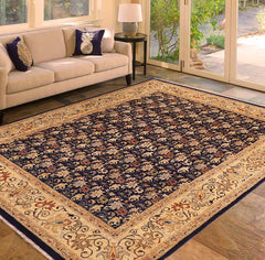 handmade Transitional Kafkaz Blue Beige Hand Knotted RECTANGLE 100% WOOL area rug 8 x 10