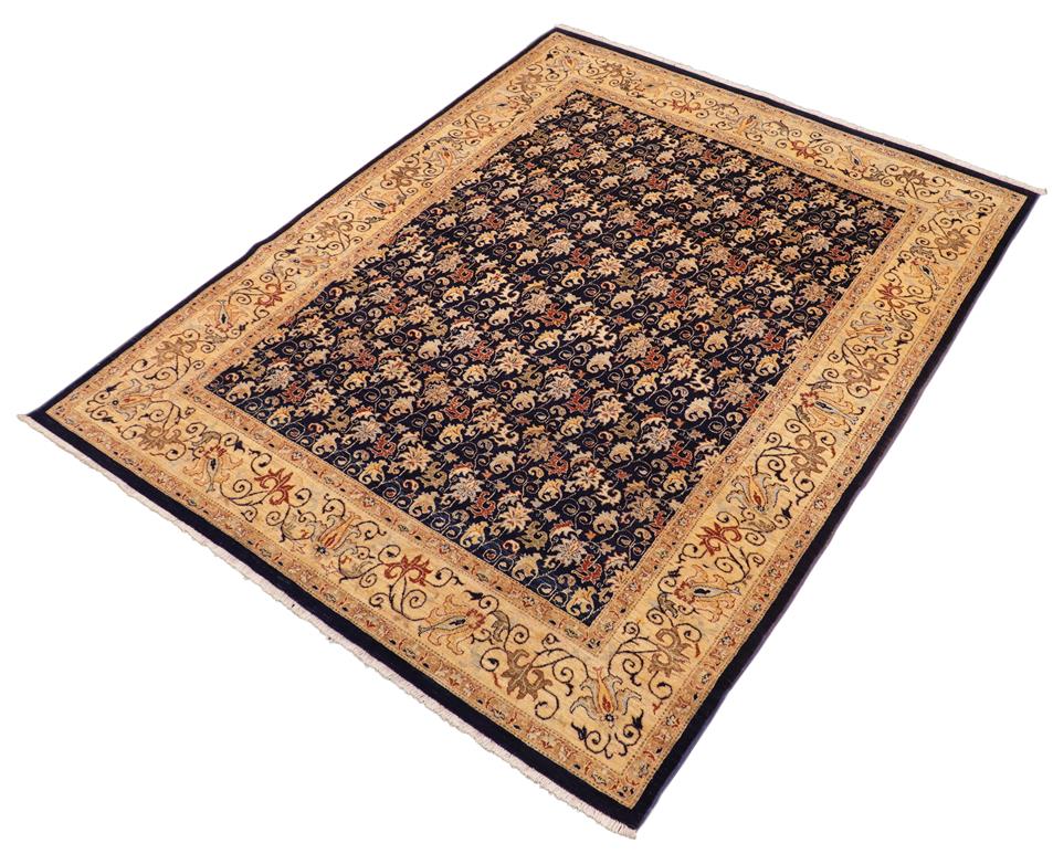 handmade Transitional Kafkaz Blue Beige Hand Knotted RECTANGLE 100% WOOL area rug 8 x 10