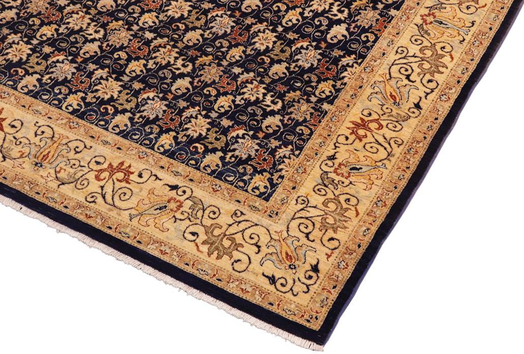 handmade Transitional Kafkaz Blue Beige Hand Knotted RECTANGLE 100% WOOL area rug 8 x 10