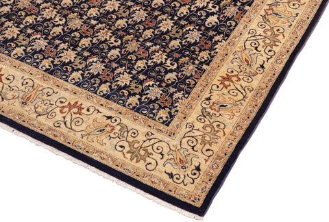 handmade Transitional Kafkaz Blue Beige Hand Knotted RECTANGLE 100% WOOL area rug 8' x 10'