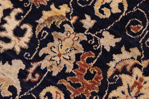 handmade Transitional Kafkaz Blue Beige Hand Knotted RECTANGLE 100% WOOL area rug 8' x 10'