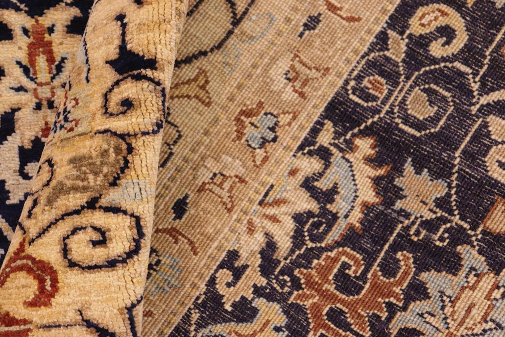 handmade Transitional Kafkaz Blue Beige Hand Knotted RECTANGLE 100% WOOL area rug 8 x 10