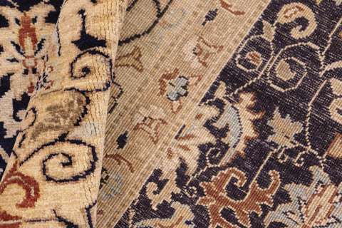 handmade Transitional Kafkaz Blue Beige Hand Knotted RECTANGLE 100% WOOL area rug 8' x 10'