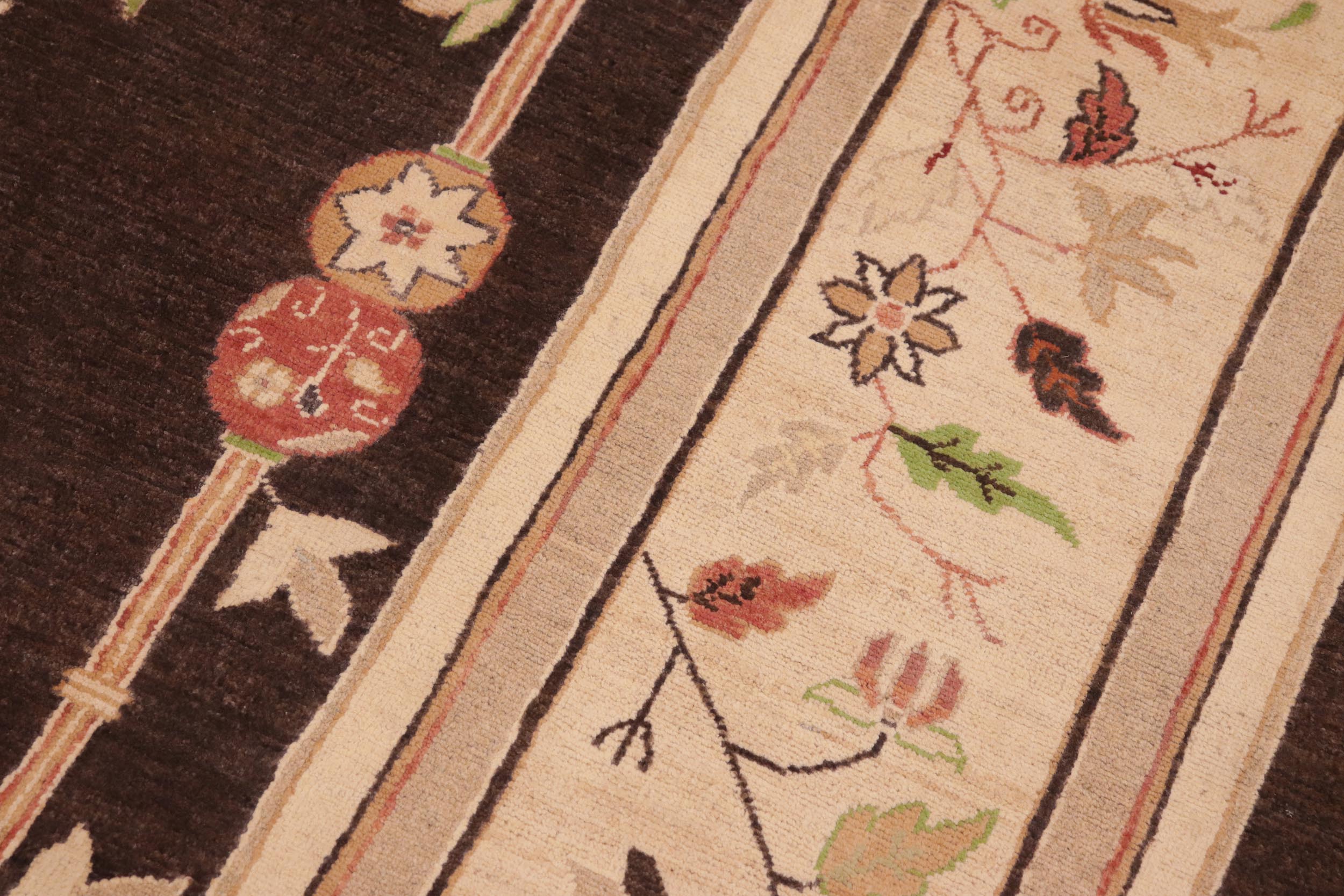handmade Traditional Kafkaz Brown Beige Hand Knotted RECTANGLE 100% WOOL area rug 8' x 10'