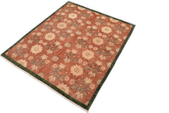 handmade Transitional Kafkaz Brown Green Hand Knotted RECTANGLE 100% WOOL area rug 8 x 9