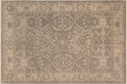 handmade Traditional Kafkaz Gray Tan Hand Knotted RECTANGLE 100% WOOL area rug 7' x 9'